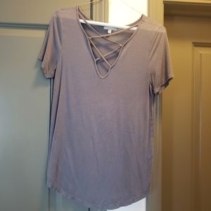 Charlotte Russe Blue Strappy Front Tee